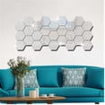 thumbnail image 4 of 24 pz Adhesivo De Pared Decorativo 3d HappyWare Acabado Espejo Plata 100148, 4 of 5