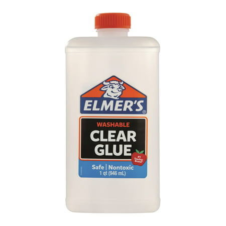 Elmer's Liquid School Glue, Clear, Washable, 32 (Best Glue For Glitter Eyeshadow)