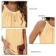 thumbnail image 5 of Camiseta sin mangas para mujer, ajuste holgado, cuello alto, informal, plisado, sin mangas, fluido, verano, top halter amarillo S, 5 of 6
