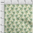 thumbnail image 1 of oneOone Cotton Cambric Light Yellow Fabric Leaves & Flower Floral Craft Projects Decor Fabric Printed By The Yard 42 Inch Wide, 1 of 4