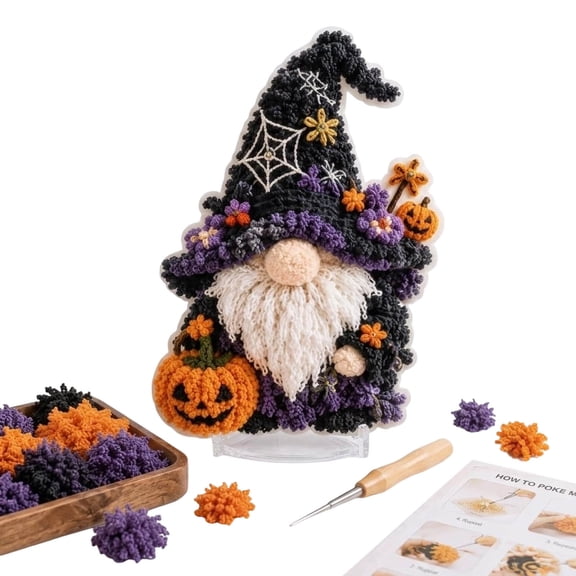 DIY Punch Needle 3D Floral Craft Kit, No Sew Handmade 3D Art Decor Set Easy Beginner Stress Relief Craft Project for Holiday Home Decor Gift