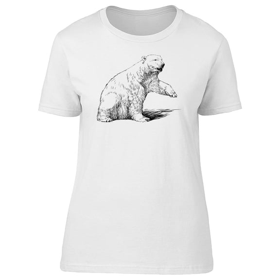 Cool Beautiful Polar Bear Sketch Tee Men's -Image by Shutterstock
