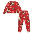 thumbnail image 5 of Yuyamidu Women Christmas Pajama Set 2 Piece Xmas Cow Long Sleeve Pajamas for Sleep Jogger Set Snowflake Crewneck Nightwear Red Sleepwear Home Wear for Ladies Size M, 5 of 7