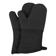 Magician Heat Resistant Oven Mitts - Non-Slip Grip Pot Holders for Kitchen Cooking Baking, up to 450ËšF Heat Resistant, Heavy Duty Oven Gloves - 1 Pair (Black)