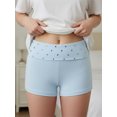 thumbnail image 6 of Women's Summer Fold Over Shorts Solid Color Rivet Low Waist Bodycon Short Pants Streetwear, 6 of 9
