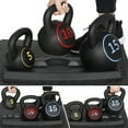 thumbnail image 5 of ZenSports 3 Piece Kettlebell Set - 5lb 10lb 15lb Workout Fitness Weight Set W/ Storage Rack, 5 of 10
