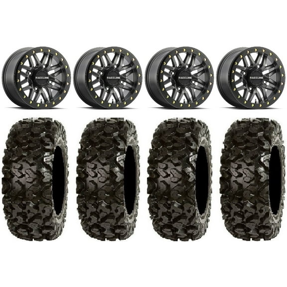 Raceline Ryno Bdlk 14" Gm Wheels 28" Rip Saw Tires Polaris RZR XP 1000 / PRO XP / Ranger XP 900/1000