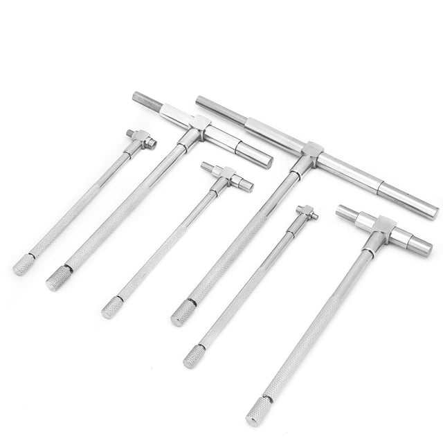 6Pcs Telescopic Gauge Set, T Bore Hole Gauge Telescoping Gage 8-150mm Adjustable Inner Diameter Gauge Micrometer Measuring Tools for Inner Diameter Detection