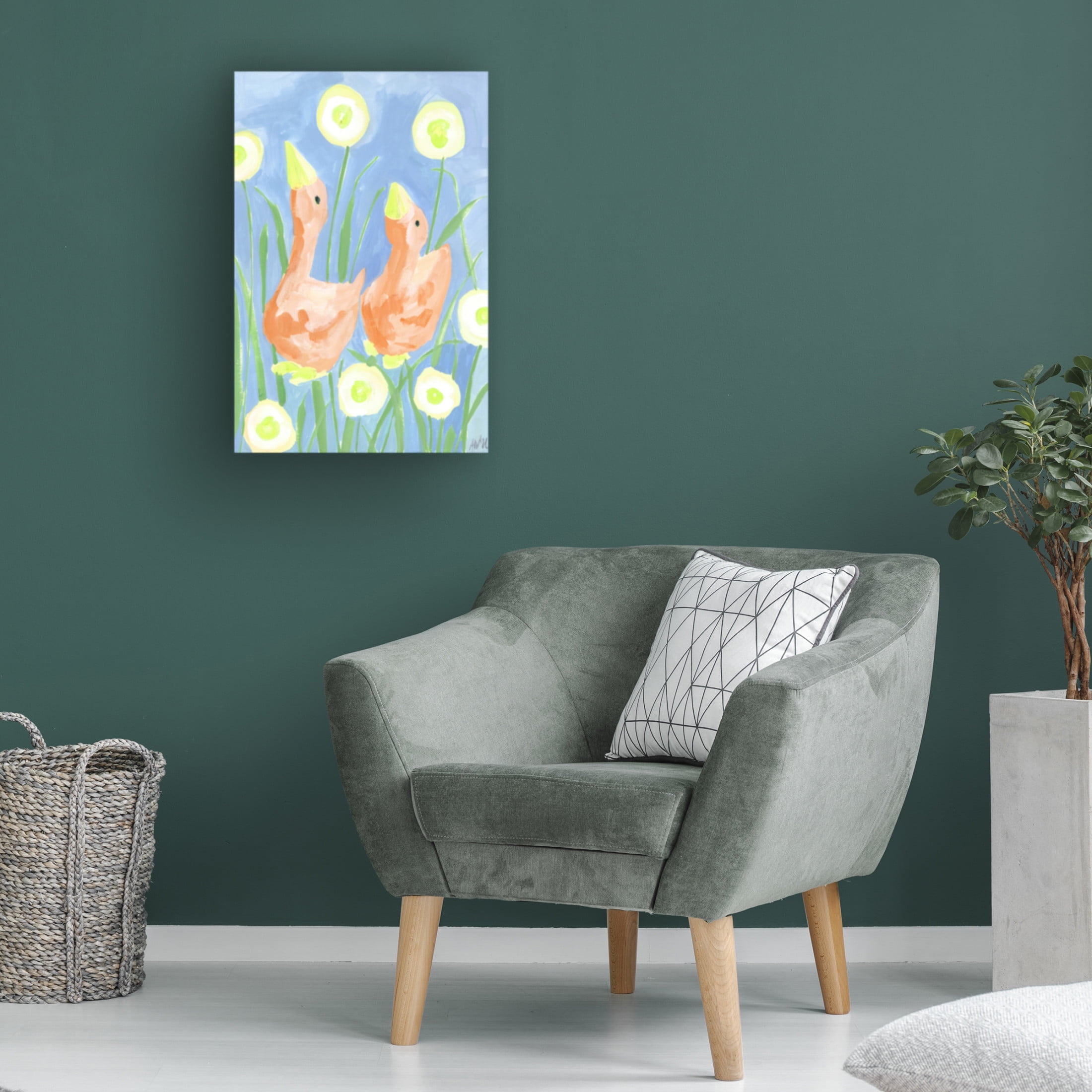 Trademark Fine Art Ania Zwara Orange Gees In The Garden Canvas Wall Art