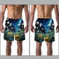 thumbnail image 3 of luoweisi Men's Beach Shorts Quick Dry Swim Trunks with Mesh Lining Plants under the Stars S, 3 of 5