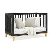 Delta Children Frankie 4-in-1 Convertible Crib - Greenguard Gold Certified, Black with Natural