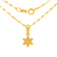 thumbnail image 2 of Cadena y Dije Estrella Casa del Anillo Piedras Zirconias Oro Sólido 10k Amarillo, 2 of 3