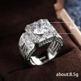 thumbnail image 6 of VOLALO Mens Titanium Ring Wedding Band Cubic Zirconia Domineering Men'S Wedding Wide Ring With White Gift Box, 6 of 8