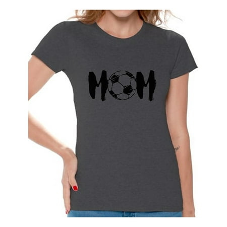 Awkward Styles Women's Soccer MOM Mothering Graphic T-shirt Tops Black Sport Mom Mother's Day