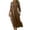 *Brown, variant on VBVC Women's Cotton Linen Crew Neck Maxi Dress , Summer Empire Waist Dress For Women,Ladies' 3/4 Sleeve Swing Tunic Dress with Pockets,Beige,S-2XL