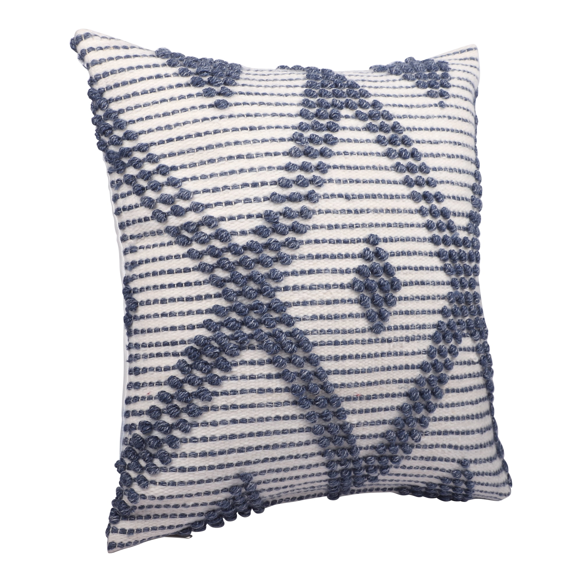 Ox Bay Petra 20" x 20" Navy/White Diamond Reversible Indoor/Outdoor Adult Decorative Throw Pillow