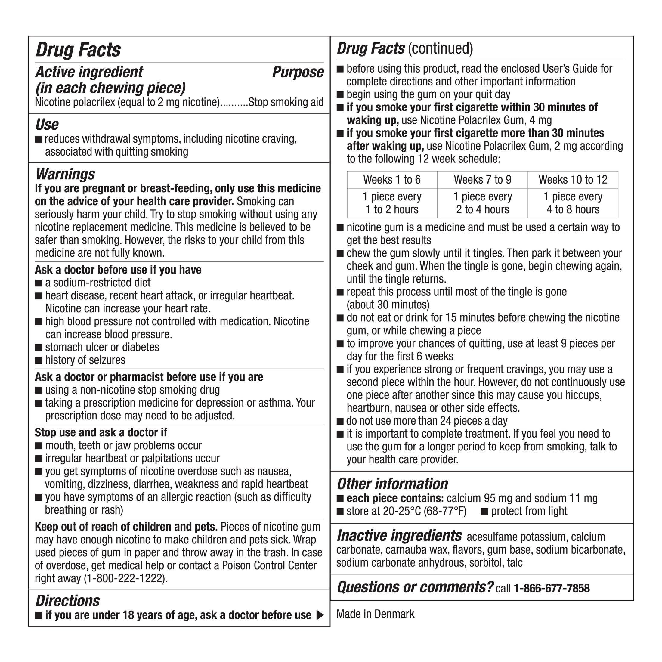 Equate Uncoated Nicotine Polacrilex Gum, 2 mg (nicotine), Stop Smoking Aid, Mint, 200 Ct