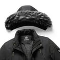 thumbnail image 5 of Men's Winter Coat Recycled Padded Winter Jacket Waterproof Puffer Jacket with Detachable Hood Solid Quilted Jacket A-Black L, 5 of 9