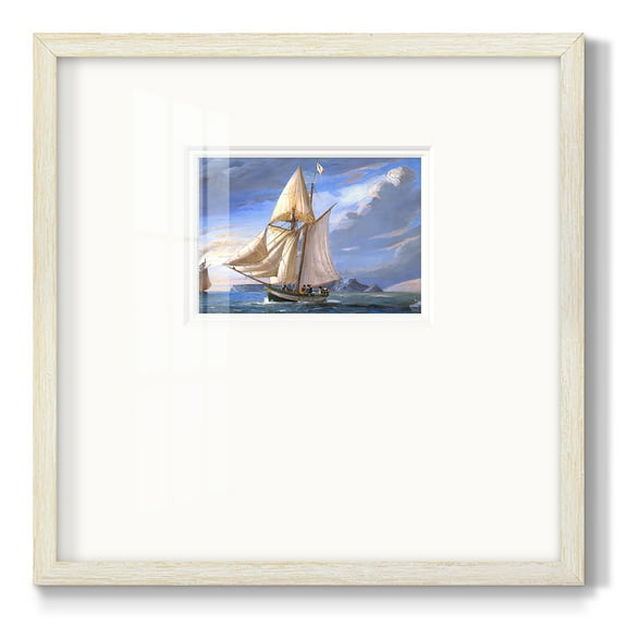 Sail Boat CloudsPremium Framed Print