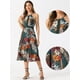 thumbnail image 2 of Vestido boho floral para mujer Allegra K sin mangas cuello halter dividido Verde XL, 2 of 6
