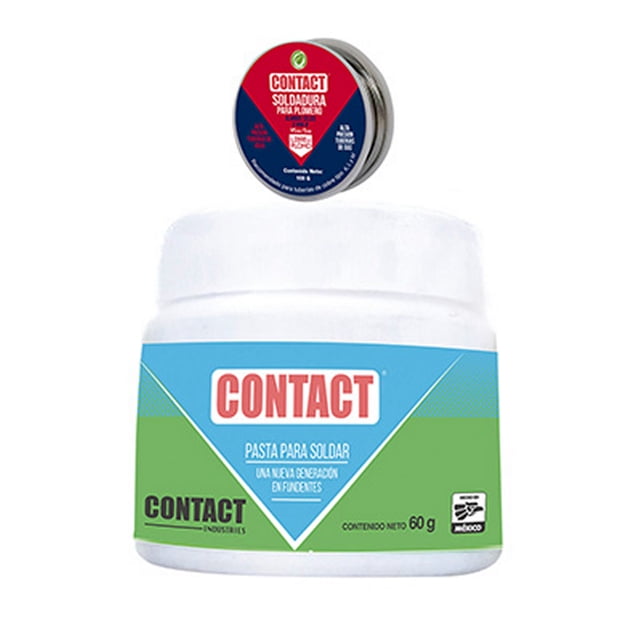 kit de soldadura y pasta 60 y 100 gr verde contact 2 piezas