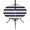 Navy Khaki, variant on Round Outdoor Tablecloth with Umbrella Hole and Zipper, Haze Blue Stripe Tablecloth with Elastic Waterproof, Farmhouse Blue Gray Striped Patio Table Covers for 55" - 60" Picnic Pool Tables