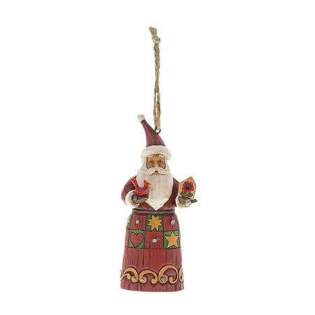 Jim Shore Folklore Santa With Bird House Christmas Tree Ornament