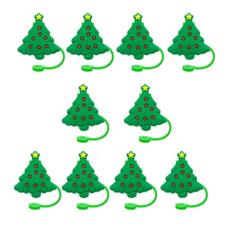 

AUDeals Christmas HalloweenStraw Cover Cap for Cup Christmas Cute Cover Cap Silicone Dust Plug Cute Casual Anime Party Decoration Lids Cup Accessory 10PCS