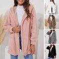 thumbnail image 4 of Abrigo de mujer Irfora Cárdigan de lana para mujer con capucha, frente abierto, manga larga, mullido, abrigo para descansar en invierno Irfora Abrigo de mujer, 4 of 5