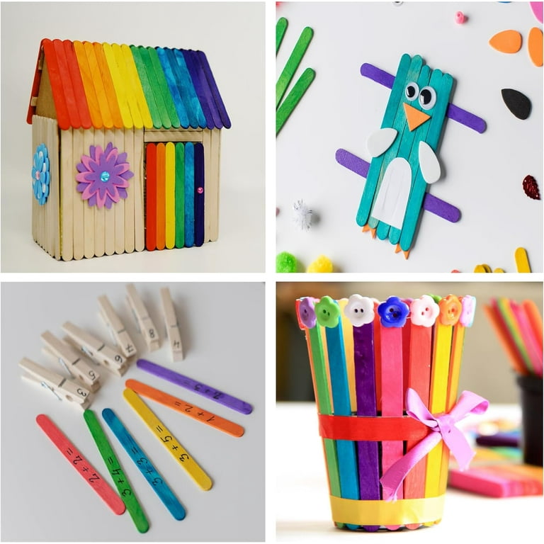 ZOENHOU 2500 PCS Colored Popsicle Save Money Craft Sticks St Large
