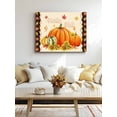 thumbnail image 5 of Autumn Harvest Canvas Print Wall Art Framed Canvas Art Wall Decor Pumpkin Maple Leaf Brown Beige Hello Fall Pictures Painting Morden Artwork for Living Room Bedroom, Ready to Hang - 16"x20", 5 of 6