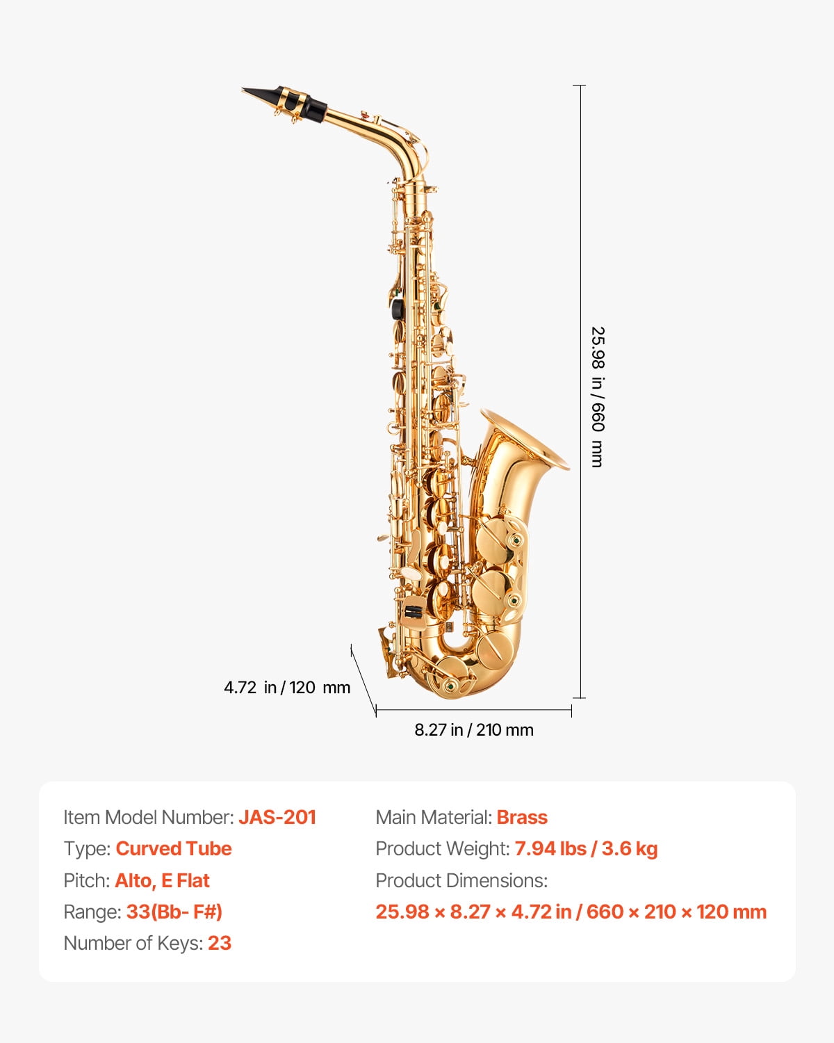 VEVOR Alto Saxophone, E Flat, Brass Saxophone Beginner Kit with Carrying Case, Mouthpiece, Straps, Cleaning Cloth Rod, Gloves, Grease, Neck Strap, 23 Keys Alto Sax Kit, for Beginners Students, Gold
