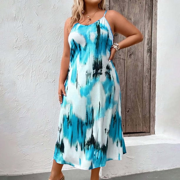 plus size tie dye maxi dress V Neck Fuchsia - Casual Loose fit Resort Dress - Bohemian Beach Maxi Dress Tie Dye Polyester % Purple Plus Tie Dye V