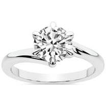 IGI Certified 2 Carat Round Shape Lab Grown Diamond Engagement Ring | 14K White Gold | Seraphina Twist Prongs Solitaire Diamond Ring | FG-VS1-VS2 Quality Friendly Diamonds