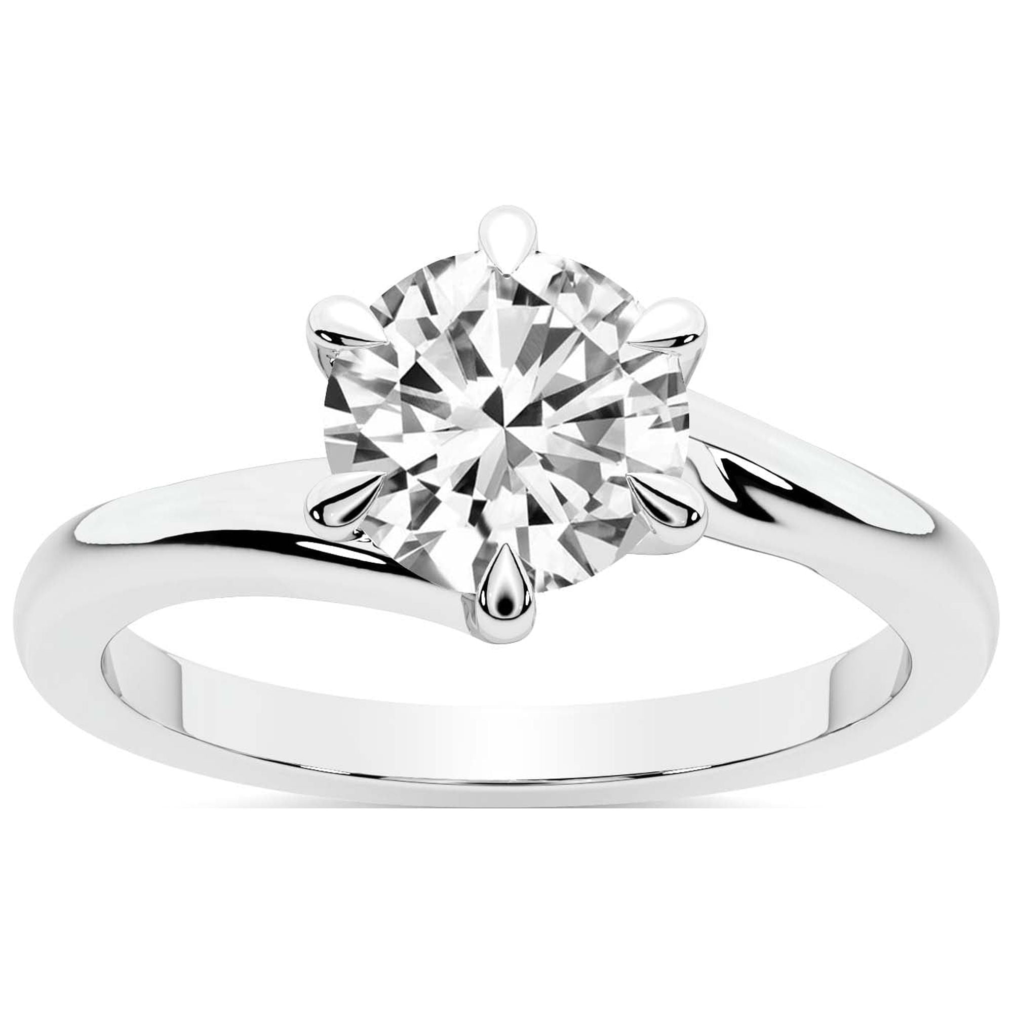 IGI Certified 3 Carat Round Shape Lab Grown Diamond Engagement Ring | 14K White Gold | Seraphina Twist Prongs Solitaire Diamond Ring | FG-VS1-VS2 Quality Friendly Diamonds