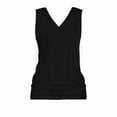 thumbnail image 5 of ZEHJUHAN Women's Solid Color V-Neck Sleeveless Tank Top - Basic Stretchy Summer Tee Black，S, 5 of 7