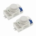 thumbnail image 1 of 2X 5.8GHz HF System LED Microwave 360 Degree Motion Sensor Light Switch Body Motion Detector,2 x AC 220V Microwave Radar Sensor Switch,White, 1 of 8