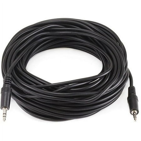 UPC: 0844660006473 | Monoprice Audio/Stereo Cable – 50 Feet – Black | 3.5mm Plug/Plug Male/Male