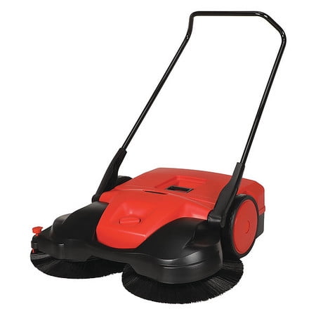 Industrial Floor Sweeper,Dual Side Brooms,38" Walk-behind Outdoor&Indoor 