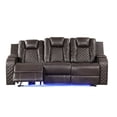 thumbnail image 5 of Benz LED & Power Reclining Sofa Made With Faux Leather in Brown, 5 of 13
