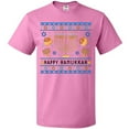 thumbnail image 3 of Inktastic Happy Hanukkah Sweater Style Design with Menorah and Dreidel T-Shirt, 3 of 5