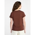 thumbnail image 4 of Time and Tru Women’s V-neck Slub Tee with Short Sleeves, Sizes XS-XXXL, 4 of 6