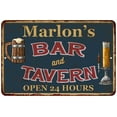 thumbnail image 1 of Marlon's Green Bar & Tavern Rustic Sign 12 x 18 Matte Finish Metal 112180047546, 1 of 1
