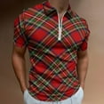 thumbnail image 2 of Royal Stewart Tartan Cross Plaid Men Zipper T-shirt Summer Casual Short Sleeve T-shirt Top, 2 of 7