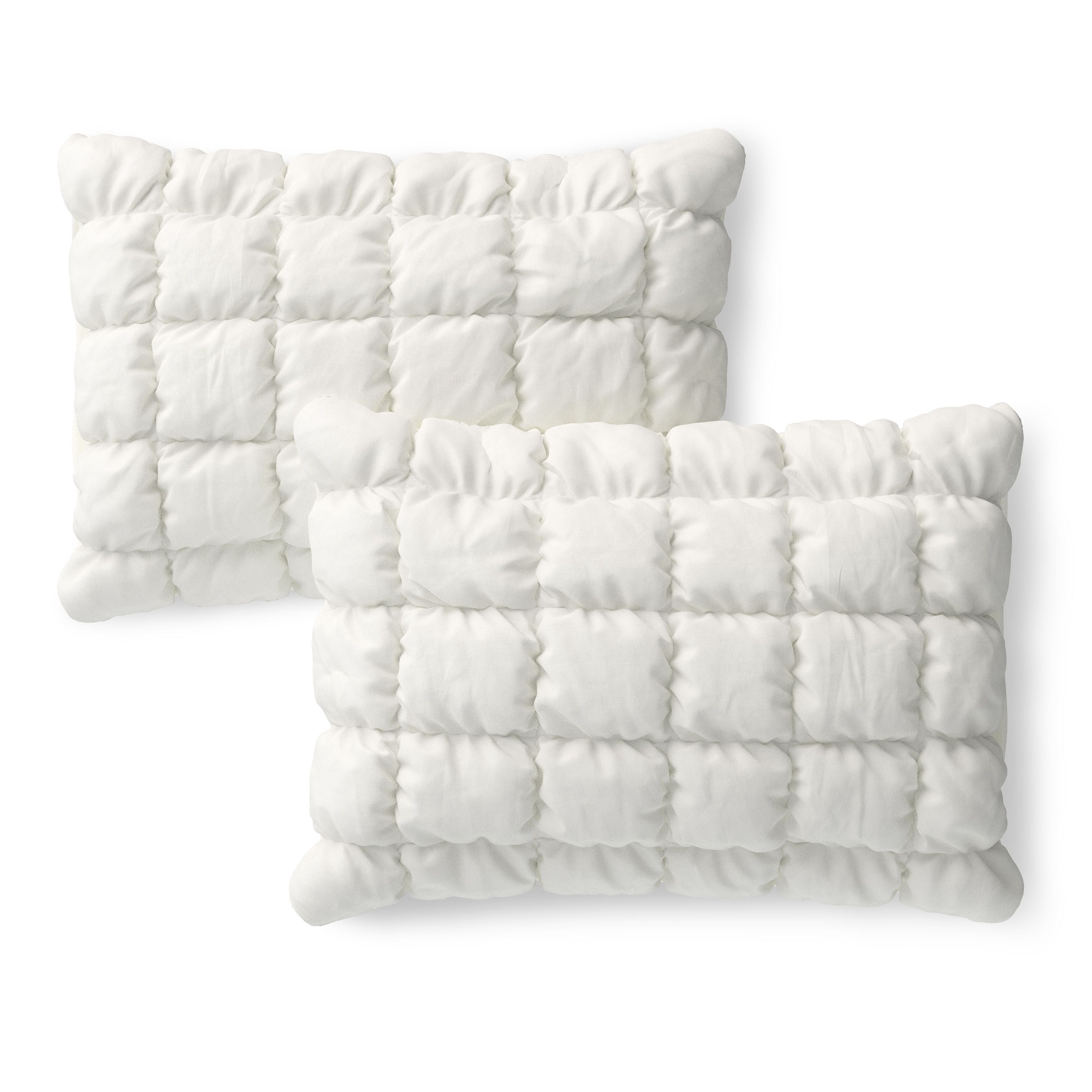 Mainstays Kids White Solid Puffy Comforter Set, Full/Queen, 3 Pieces
