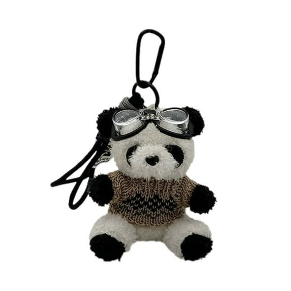 ZPAQI Bear Model Keychain Pilot Panda Keyring Plush Keychains Accessory for Women Men For Valentine's Day Gift