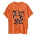 thumbnail image 5 of gbyLJF Women's Short Sleeve Blouses Comfy Cotton Crew Neck T Shirt Plus Size Loose Drop Shoulder Y2K Streetwear Orange M, 5 of 6