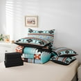 thumbnail image 5 of Feelyou Tribal Aztec Adult Twin Bedding Sets 7-Piece, Grey Cyan Triangle Geometric Bedding Comforter Set, Hippie Sheep Skeleton Reversible Sheet Sets, Luxury Bedroom Decor, 5 of 7