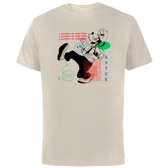 Disney Goofy Laugh-O-Meter - Short Sleeve Cotton T-Shirt for Adults - Customized-Natural