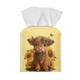 thumbnail image 2 of FUIALDOLG Tissue Box Holder - Square PU Leather Tissues Cube Box Cover Waterproof -Cute Highland Cow Decorative Car Facial Tissue Holder on Table and Barthroom, 2 of 7